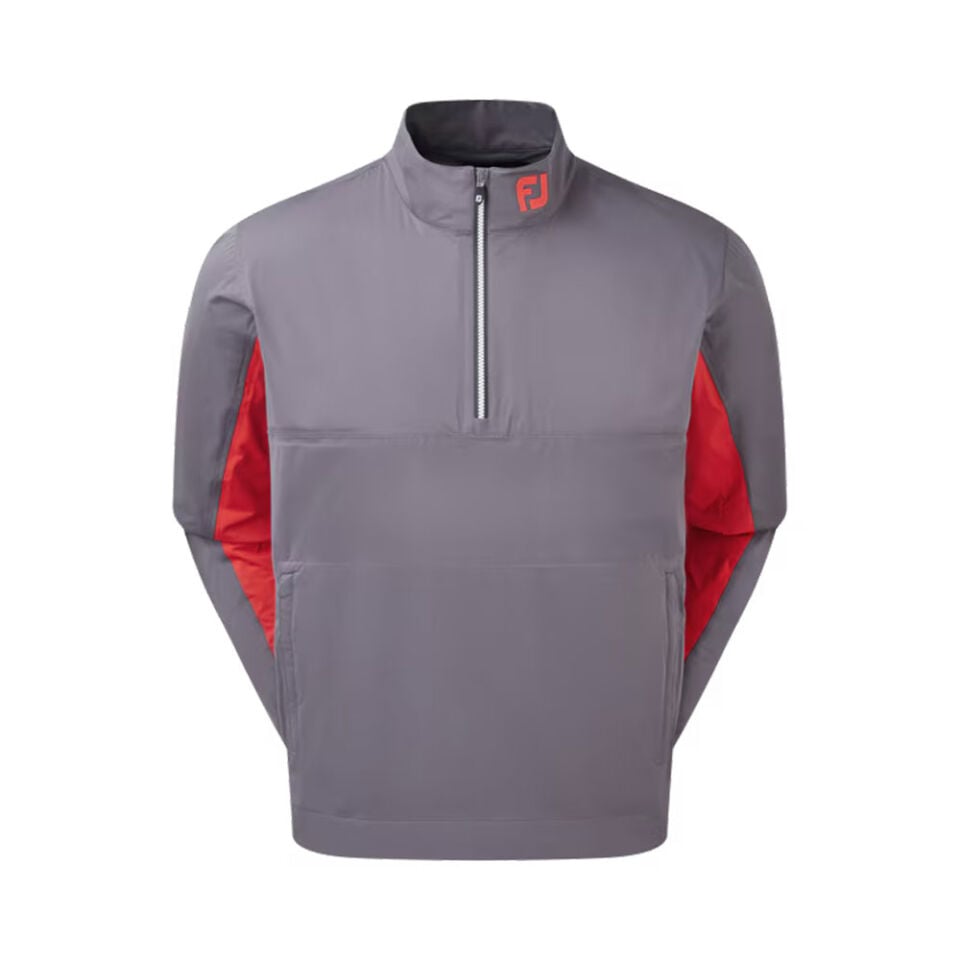FootJoy HydroKnit Half Zip Golf Raincoat Charcoal Red 87983