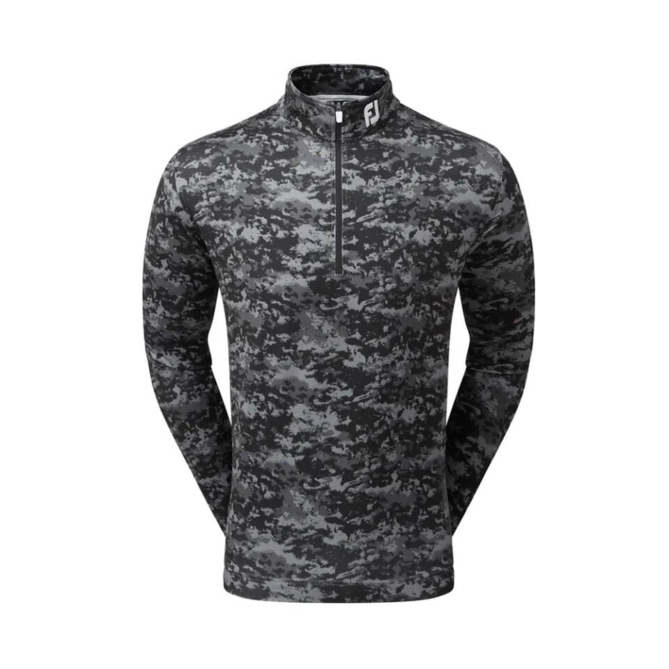 FootJoy Bulut Kamuflaj Baskılı Mid Layer Golf Sweatshirt Siyah 80110