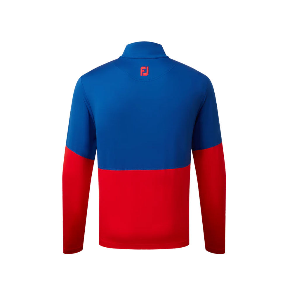 FootJoy Renk Bloklu Mid Layer Golf Sweatshirt Mavi Kırmızı 80118