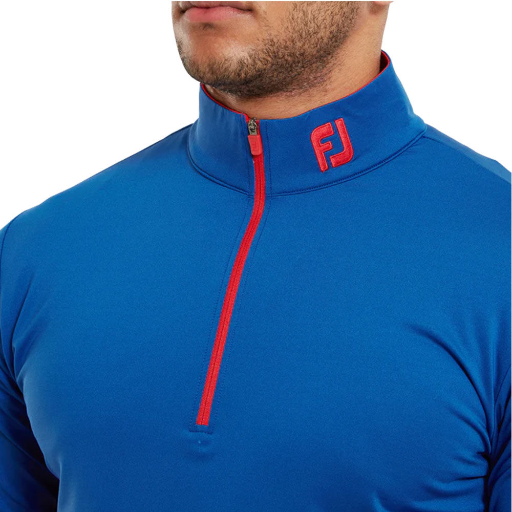 FootJoy Renk Bloklu Mid Layer Golf Sweatshirt Mavi Kırmızı 80118
