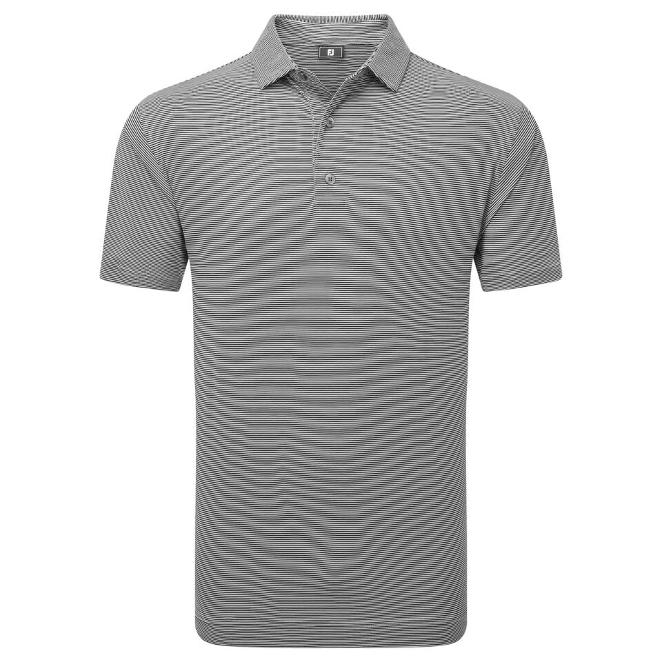 FootJoy Micro Feeder Stripe Lisle Erkek T-Shirt Gri 34133
