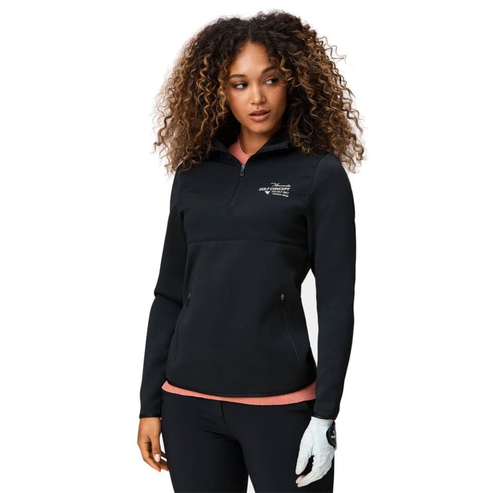 Macade Golf Women's Austin Black Tour Pollover Golf Jacket Black WJA2022093