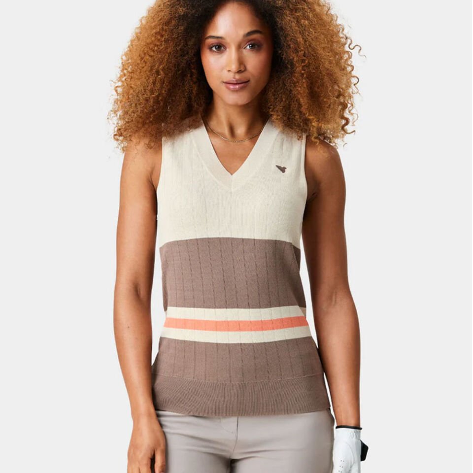Macade Kadın Ana Jupiter V Yaka Kolsuz Süveter Krem WKN2021726 XL XLarge