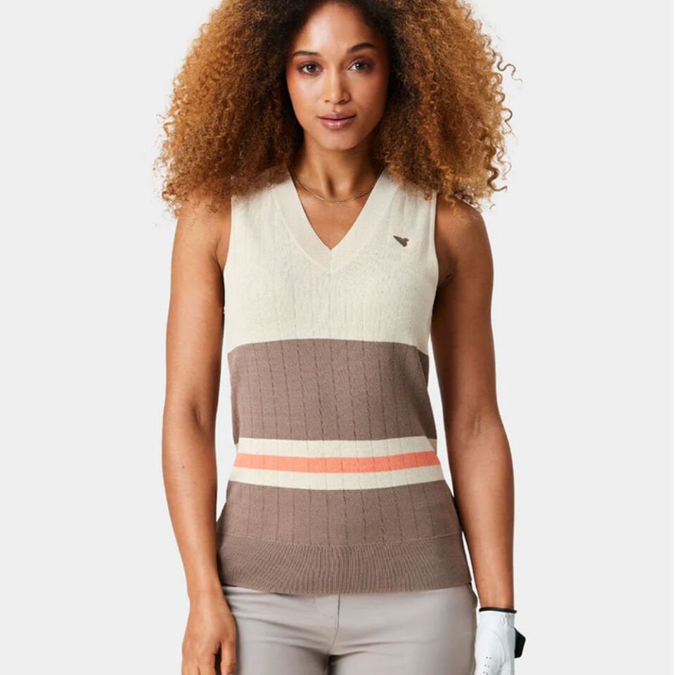 Macade Kadın Ana Jupiter V Yaka Kolsuz Süveter Krem WKN2021726 L Large