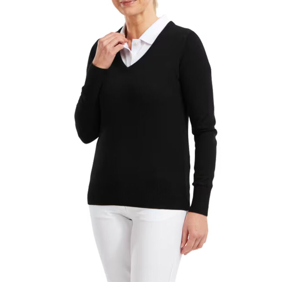FootJoy Yün Karışımlı Kadın Golf Kazak Siyah 96050 L Large