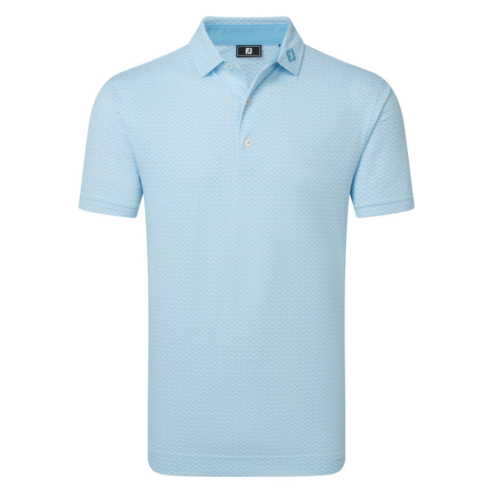 FootJoy Scallop Geo Pique Erkek T-Shirt Mavi 39239