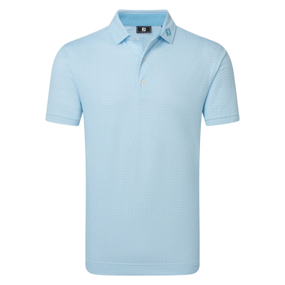 FootJoy Scallop Geo Pique Erkek T-Shirt Mavi 39239