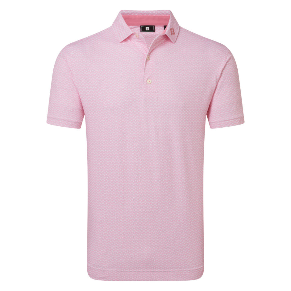 FootJoy Scallop Geo Pique Erkek T-Shirt Pembe 39240