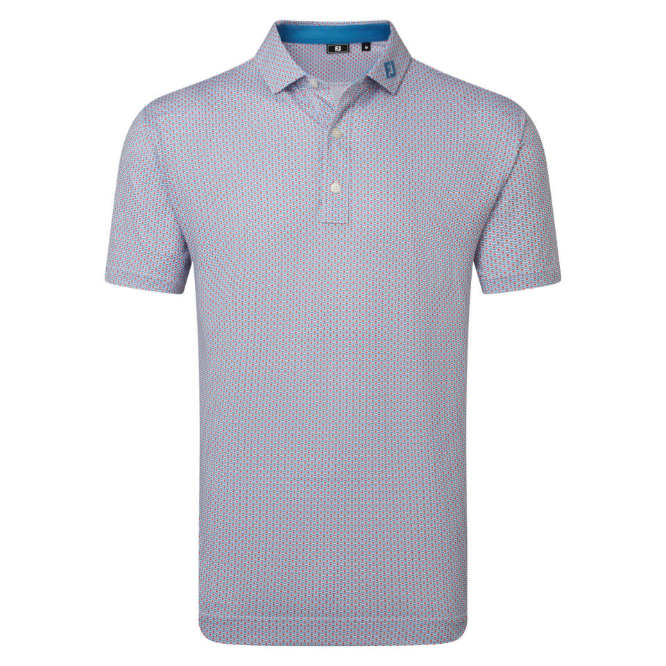FootJoy Nautical Flag Print Lisle Erkek T-Shirt Kırmızı/Mavi 39260