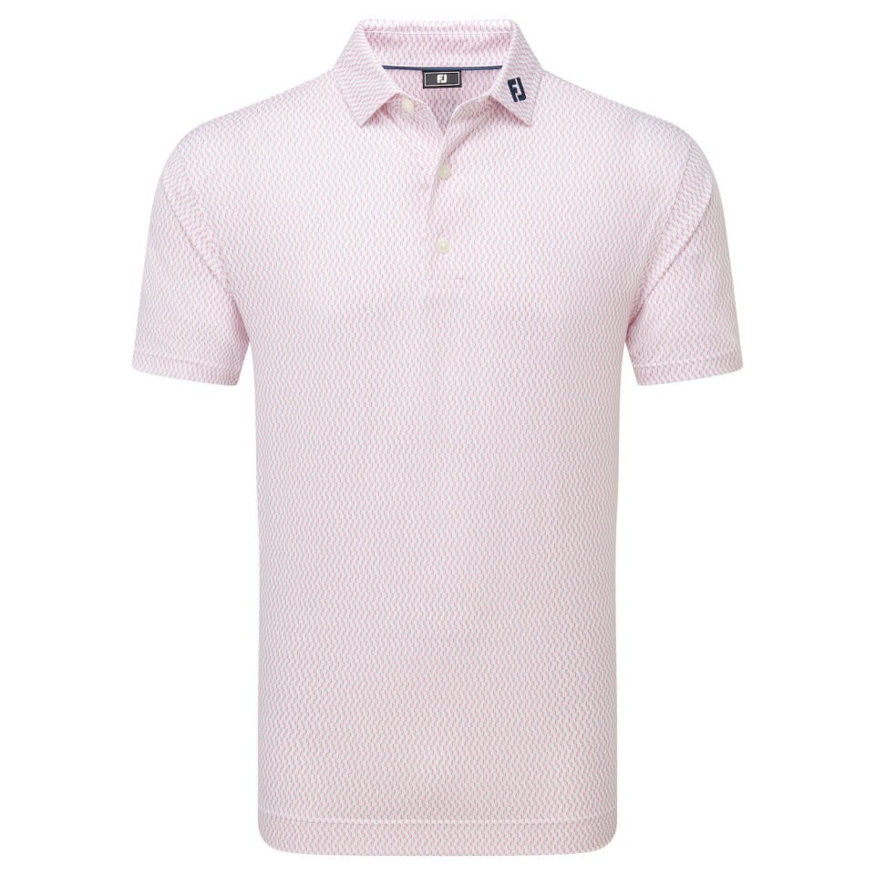 FootJoy Wiggle Print Lisle Erkek Golf T-Shirt 33999 WHT/SKY/PNK