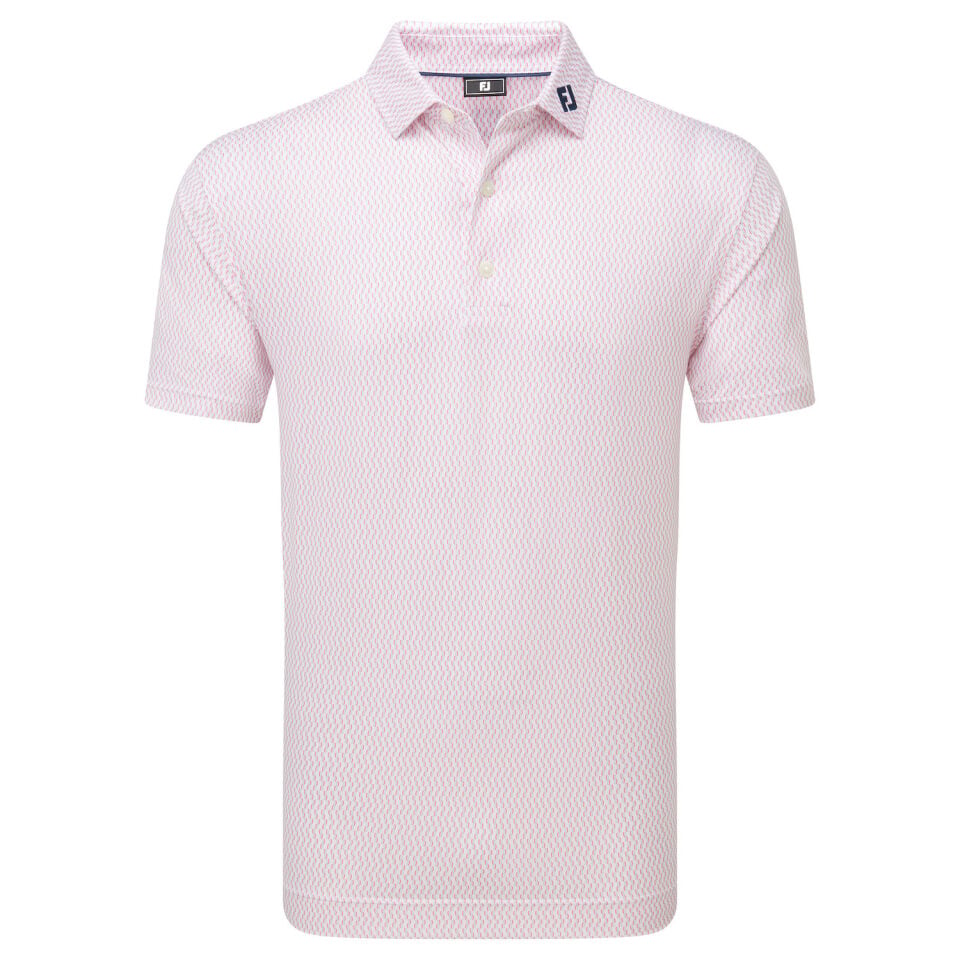 FootJoy Wiggle Print Lisle Erkek Golf T-Shirt 33999 WHT/SKY/PNK