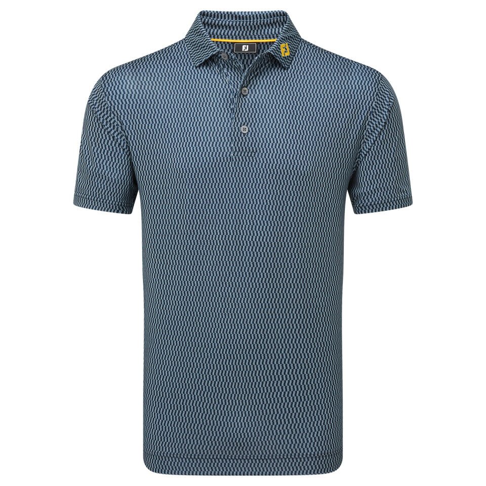 FootJoy Wiggle Print Lisle Erkek Golf T-Shirt 34000 NVY/GREY/WHT