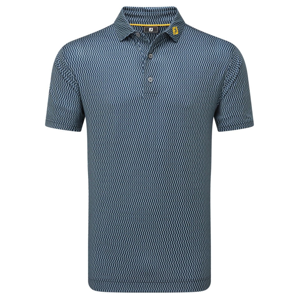 FootJoy Wiggle Print Lisle Erkek Golf T-Shirt 34000 NVY/GREY/WHT