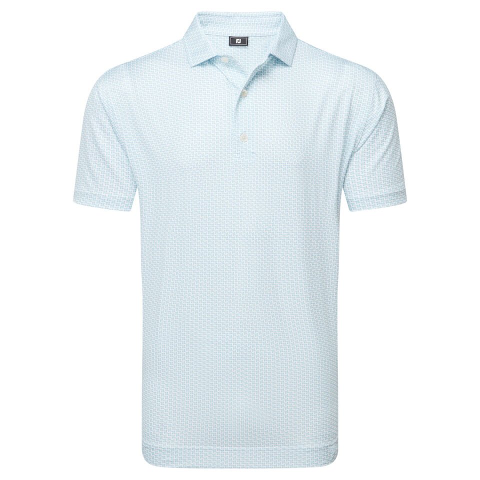FootJoy Houndstooth Geo Lisle Erkek Golf T-Shirt 34007 Beyaz