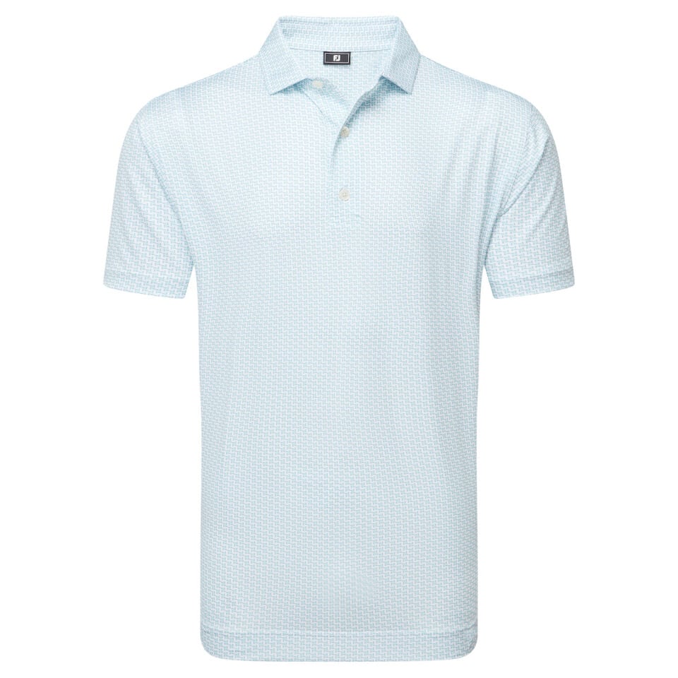 FootJoy Houndstooth Geo Lisle Erkek Golf T-Shirt 34007 Beyaz