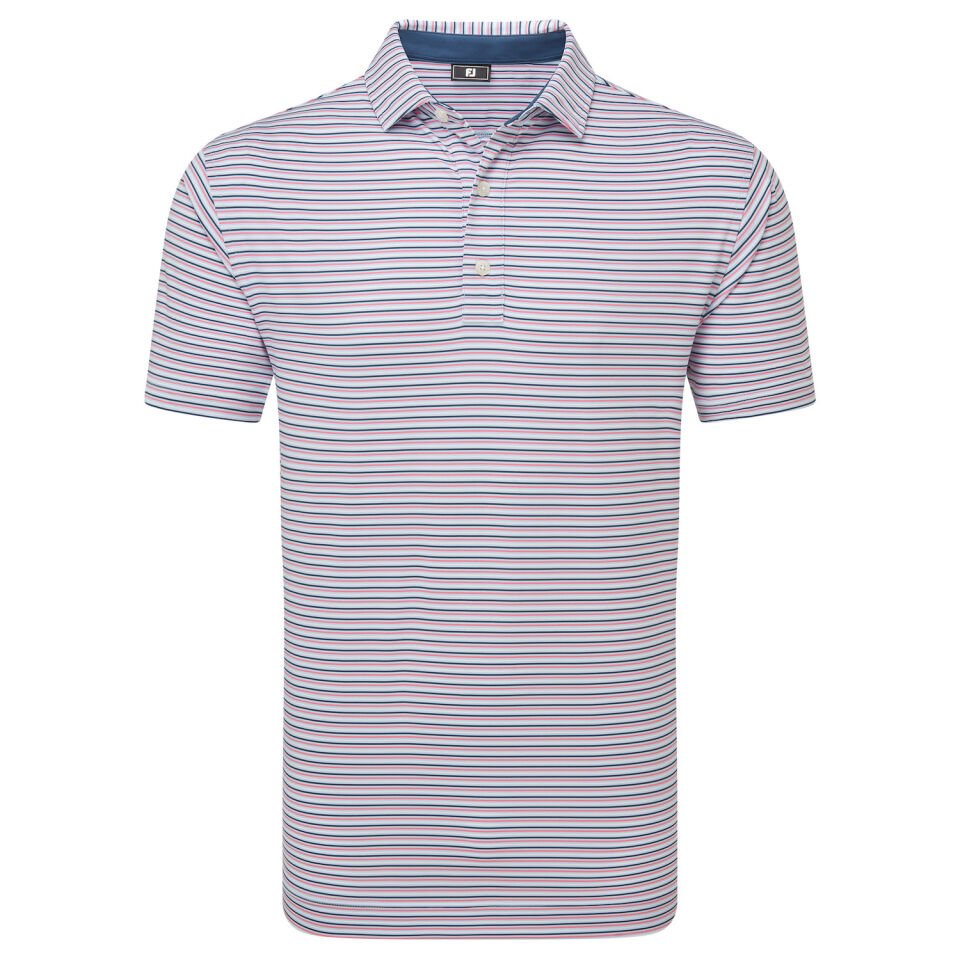 FootJoy Balance Stripe Lisle Erkek Golf T-Shirt 34025 Skyway