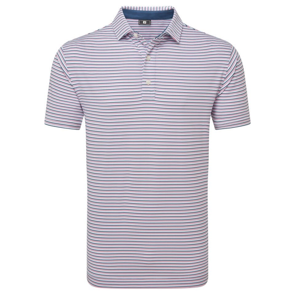 FootJoy Balance Stripe Lisle Erkek Golf T-Shirt 34025 Skyway