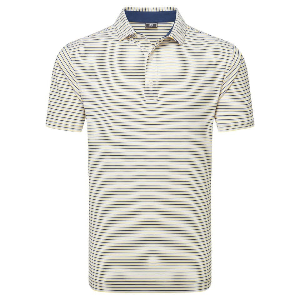 FootJoy Balance Stripe Lisle Erkek Golf T-Shirt 34026 WHT/TXI