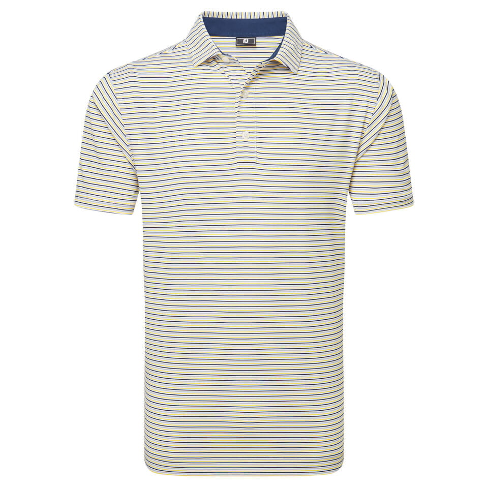 FootJoy Balance Stripe Lisle Erkek Golf T-Shirt 34026 WHT/TXI
