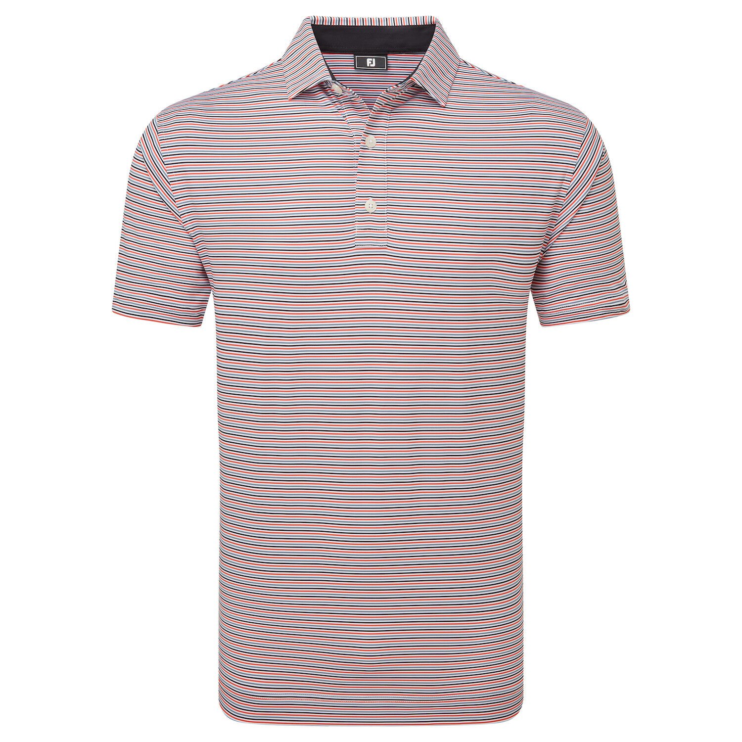 FootJoy Balance Stripe Lisle Erkek Golf T-Shirt 34030 WHT/HBCS