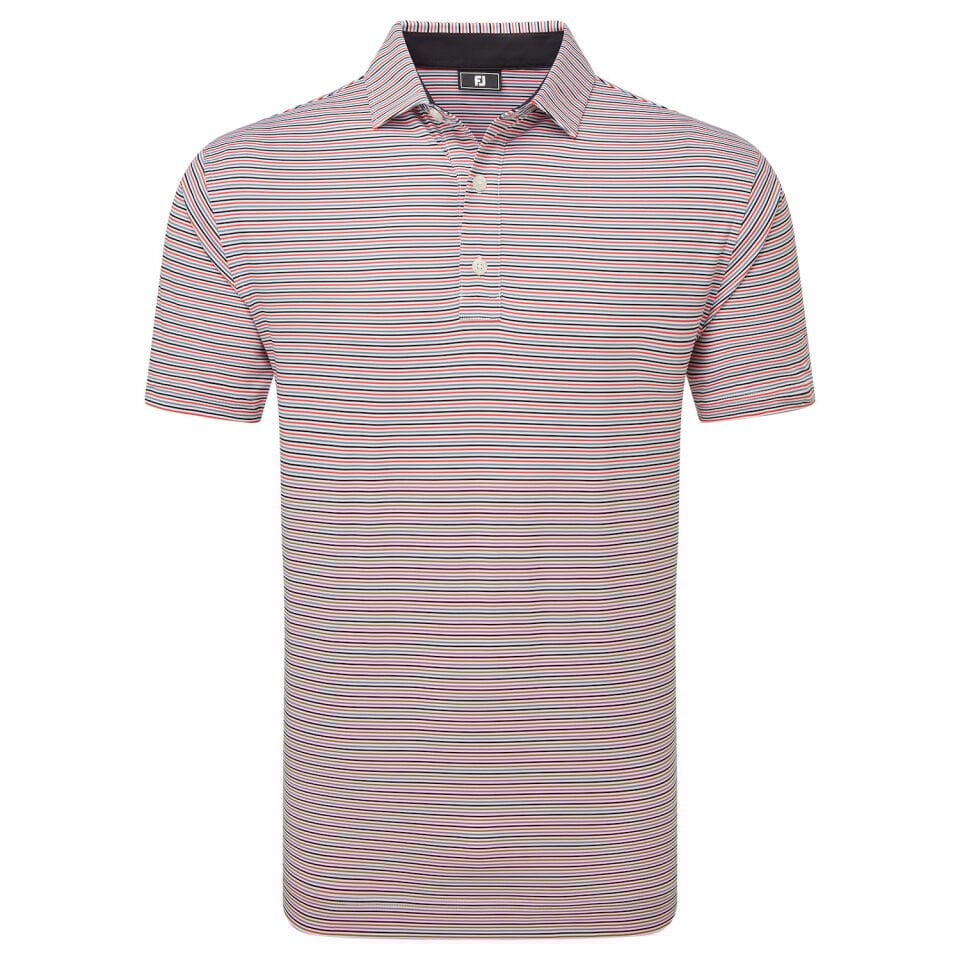 FootJoy Balance Stripe Lisle Erkek Golf T-Shirt 34030 WHT/HBCS
