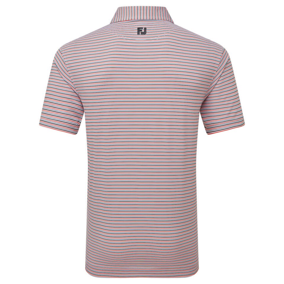 FootJoy Balance Stripe Lisle Erkek Golf T-Shirt 34030 WHT/HBCS