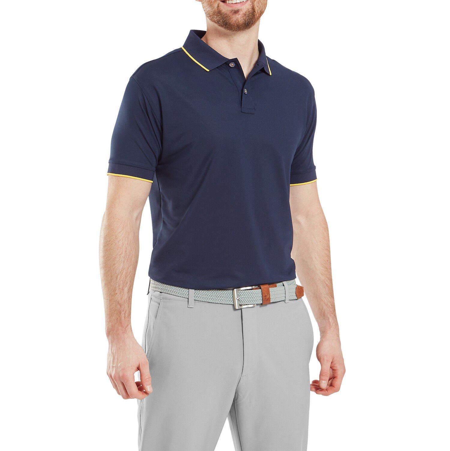 FootJoy Tipped Pique Erkek Golf T-Shirt 34073 Lacivert