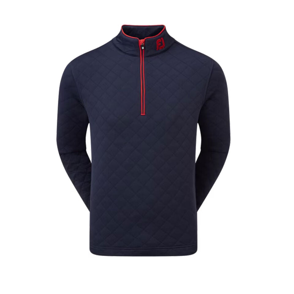 FootJoy Diamond Jacquard Chill-Out Pullover Golf Sweatshirt Navy Blue 88452