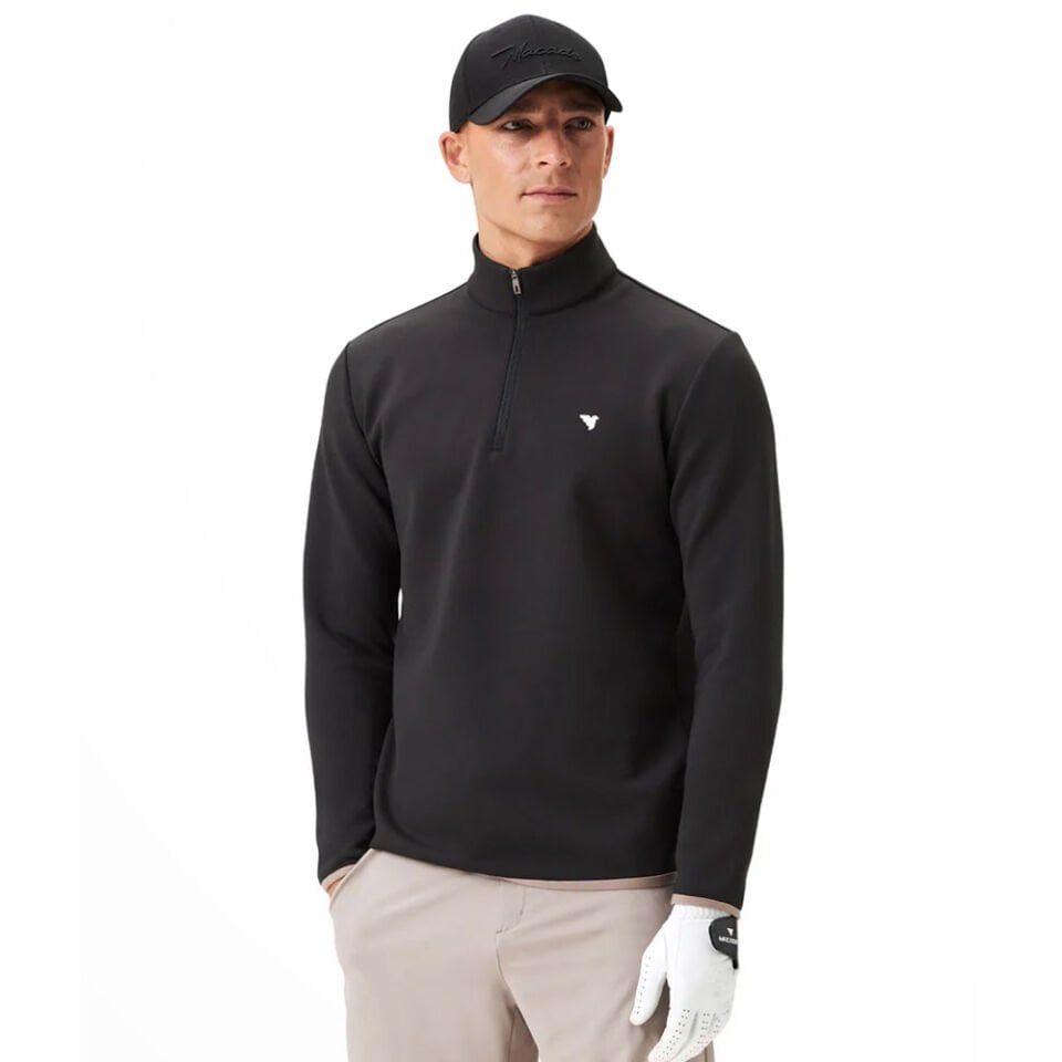 Macade Golf Therma Yarım Fermuarlı Sweatshirt Siyah SW202101162