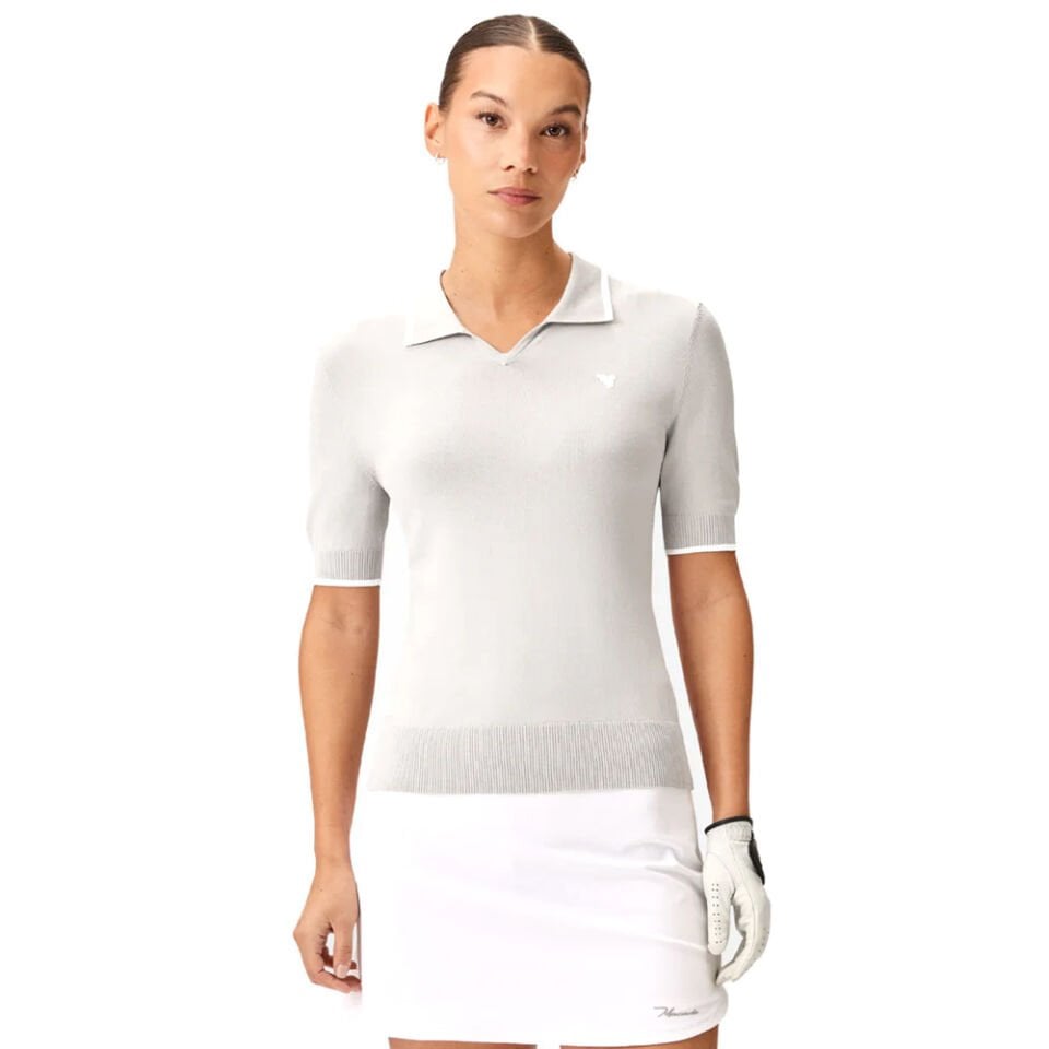 Macade Golf Vera Grey Cropped Polo T-Shirt WPO2651002 Gri