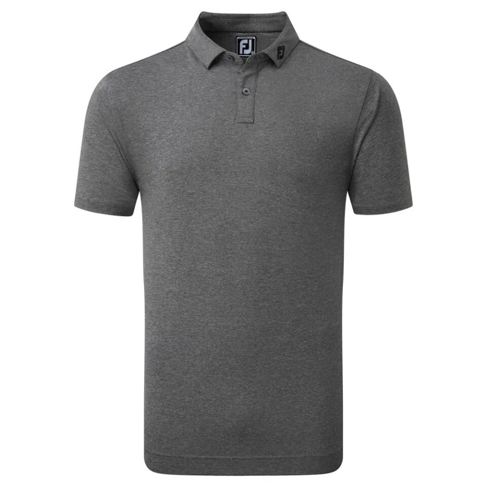 FootJoy Heather Self Collar Lisle Erkek Golf T-Shirt 80136 Koyu Gri