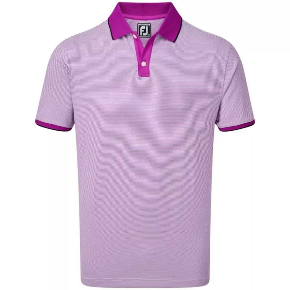 FootJoy Pique Ministripe Erkek Golf T-Shirt 84464 Mor