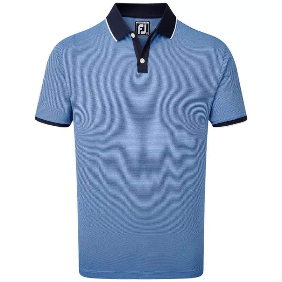 FootJoy Pique Ministripe Erkek Golf T-Shirt 84462 Mavi