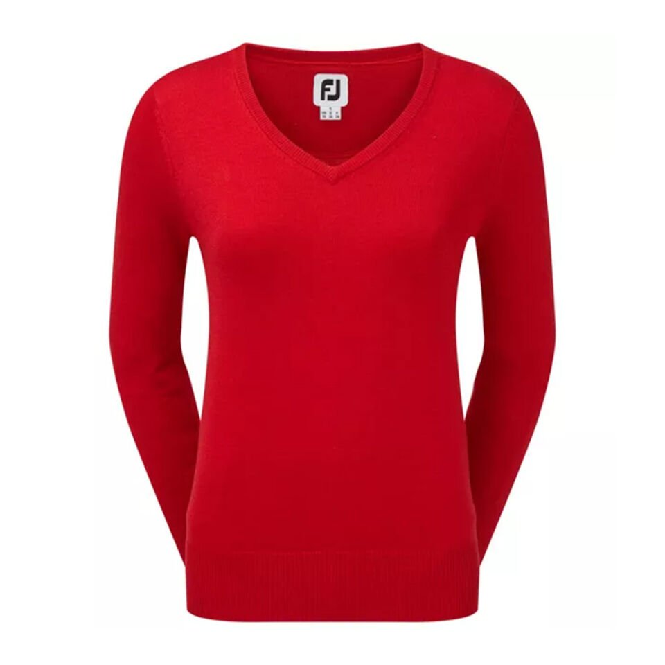 FootJoy Yün Karışımlı Kadın Golf Kazak 96053 Kırmızı