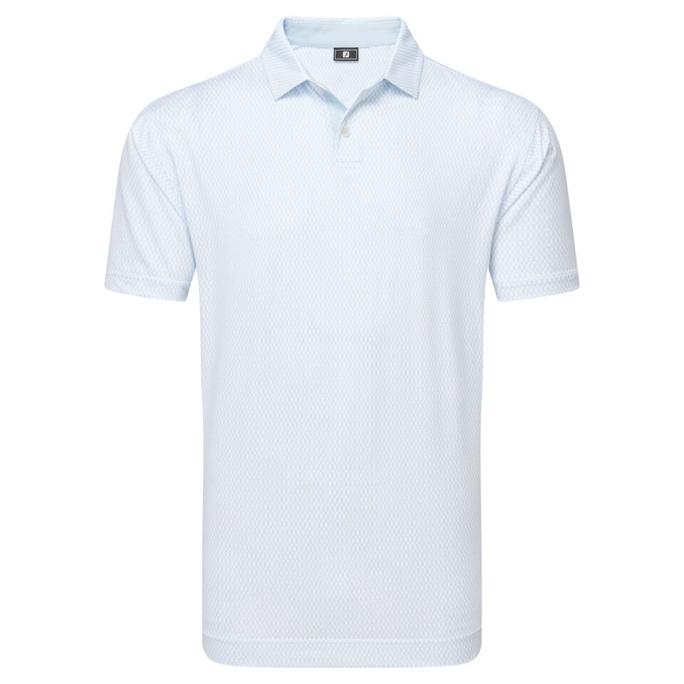 FootJoy Irongate Print Lisle Erkek Golf Tshirt 34031 WHT/SKY