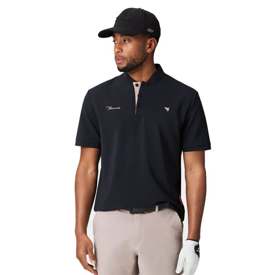 Macade Golf Heath Bomber Erkek T-Shirt Siyah SH20240222