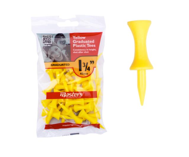 Masters Golf Dereceli Plastik Tee 3/4 45mm 30 lu Sarı
