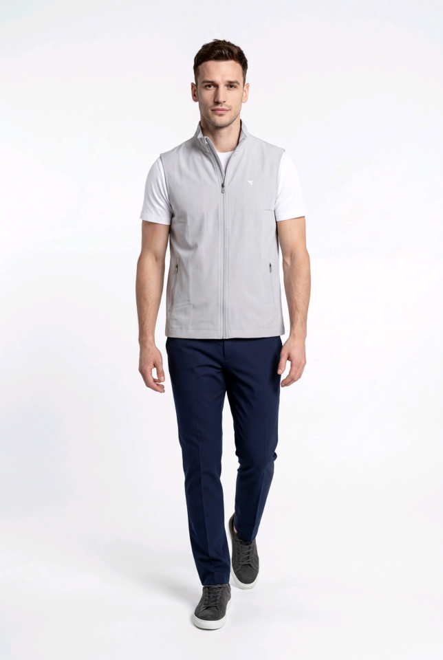 Macade Golf Stretch Wind Yelek JA2022091 Açık Gri