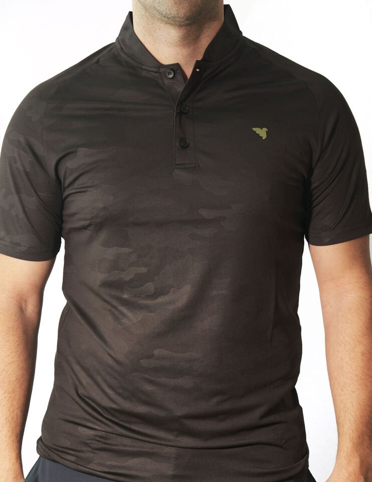 Macade Golf Tx Camo Bomber T-Shirt P020210316 Siyah