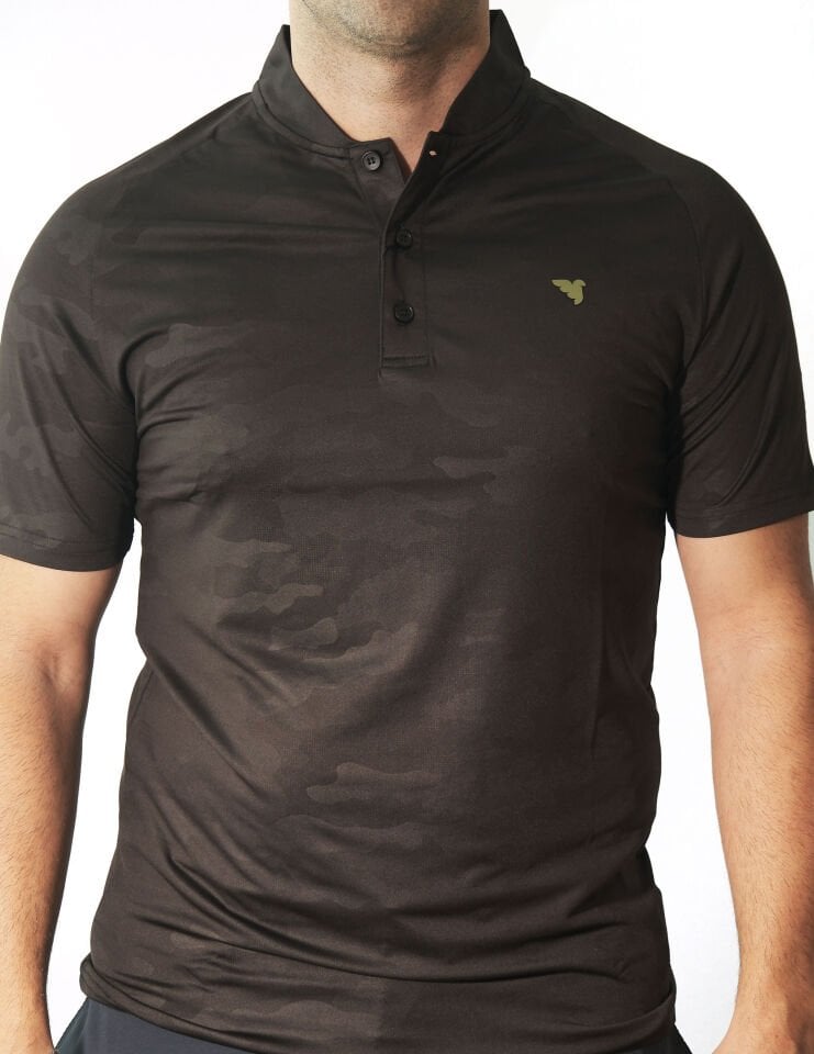 Macade Golf Tx Camo Bomber T-Shirt P020210316 Siyah