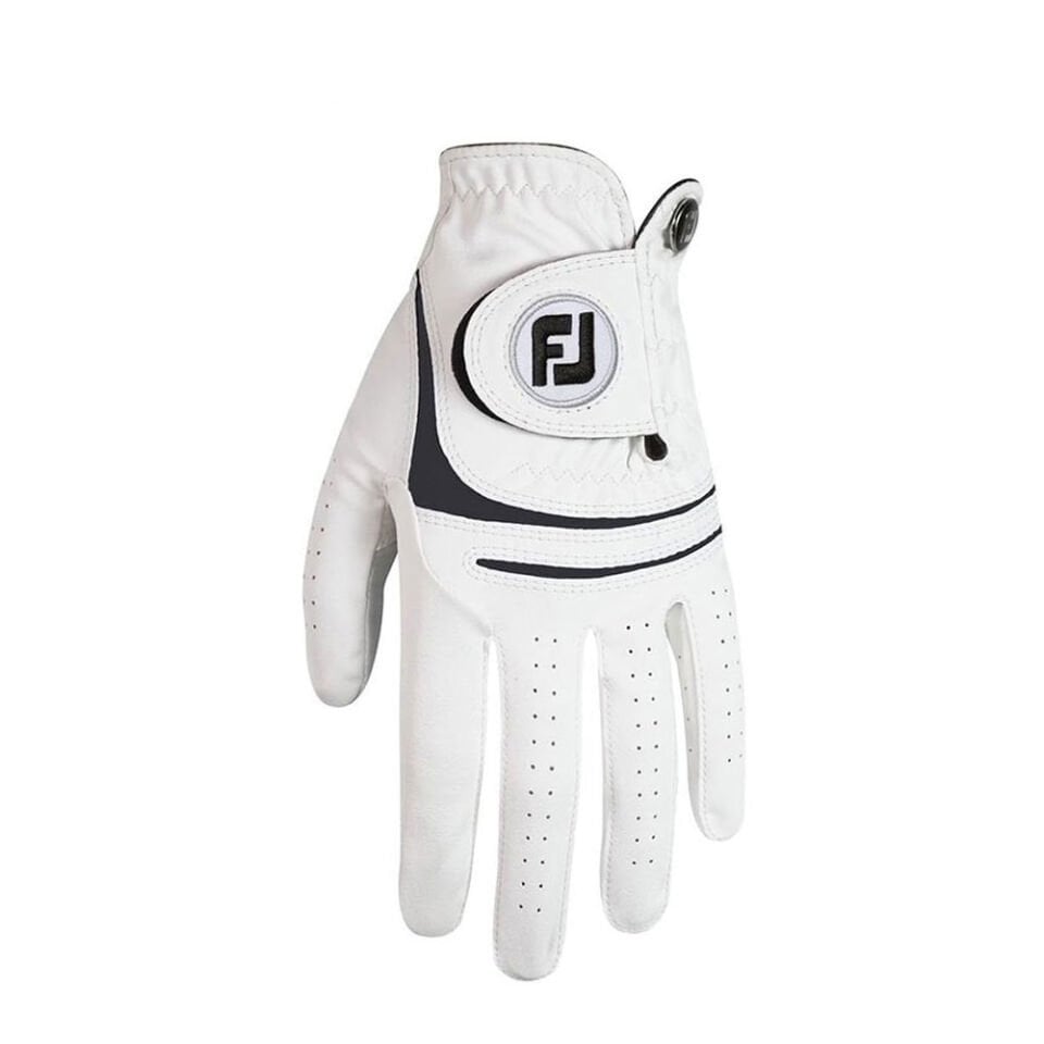 FootJoy 66245 WeatherSof Erkek Golf Eldiveni Beyaz/Siyah Sağ M