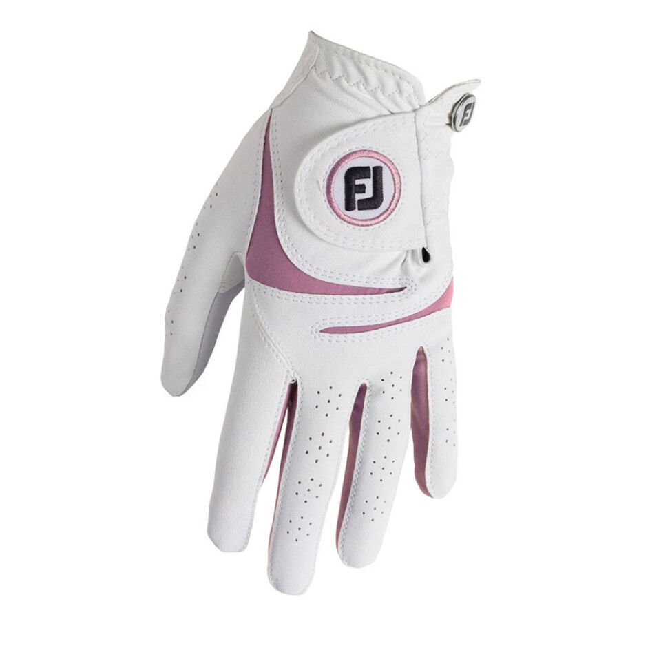 FootJoy 67955 WeatherSof Women's Golf Glove White/Pink