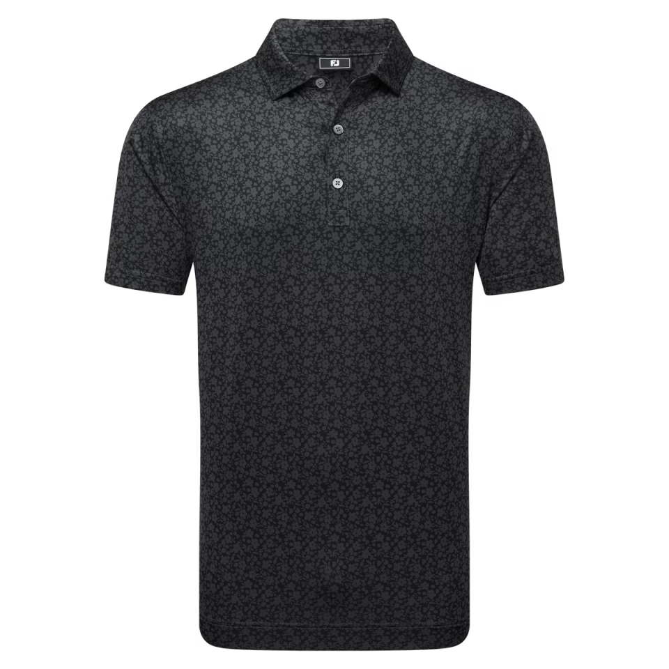 FootJoy Painted Floral Lisle Erkek T-Shirt Siyah 34128
